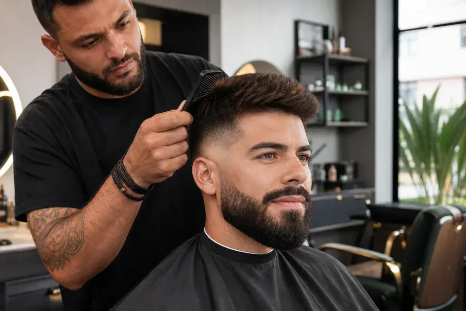 Resultado de corte e barba em uma barbearia